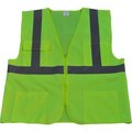 Petra Roc Inc Petra Roc 4-Pocket Safety Vest, ANSI Class 2, Zipper Closure, Polyester Solid, Lime, 2XL/3XL LV24-2X/3X